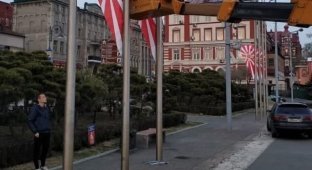 Жители Владивостока возмутились флагами, которыми украсили город ко Дню Победы (2 фото)