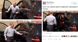 Таинственная "незнакомка" в автомобиле Путина взбудоражила рунет (14 фото + 1 видео)