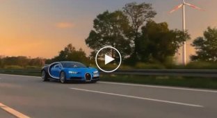 Bugatti Chiron на своей максимальной скорости