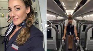 Стюардесса показала необычный способ закрытия багажных полок ёт, стюардесса, трюк, фото