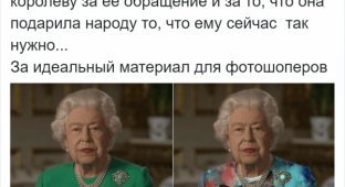Елизавета II обратилась к нации и ее наряд вдохновил фотошоперов (11 фото + видео)