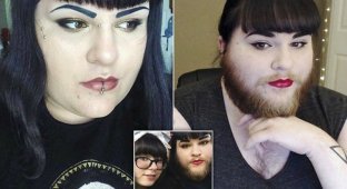 Американка отрастила бороду после того, как встретила свою любовь (11 фото)
