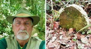 Британец нашёл в лесу 130-летнюю могилу (6 фото)