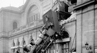 Крушение поезда на вокзале Монпарнас (4 фото)