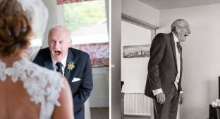 30 отцов, не сдержавших эмоций при виде своих дочек в свадебных платьях (31 фото)