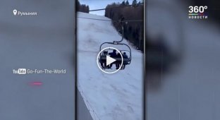 Медведь пустился в погоню за лыжником в Румынии