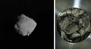 Ученые показали образцы грунта с астероида Рюгу (8 фото)