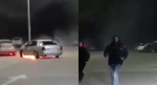 "Дай огнетушитель!": омский дрифтер едва не сгорел после демонстрации понтов (5 фото + 1 видео)