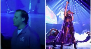 Охранник с концерта Леди Гаги засветился в сети, эффектно подпевая певице (3 фото + 1 видео)