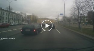Резвый водитель на Ауди в Минске