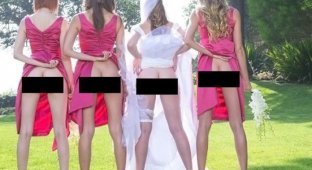 Новый тренд свадебных фото - голые попы (8 фото)
