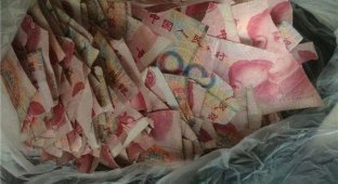 Мальчик превратил 50 000 юаней в пазл (3 фото)