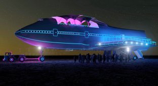 Гигантский Boeing 747 превратился в крупнейший передвижной арт-объект в истории Burning Man (15 фото)