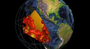 Ученые: земную мантию пронзают таинственные структуры размером с континент (1 фото + 1 гиф)