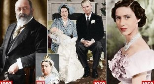 История британской королевской семьи в цветных фотографиях (15 фото)