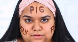 Полная девушка написала «свинья» на своем лице, а потом преобразилась до неузнаваемости