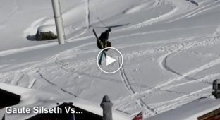 Лучшие трюки и провалы на лыжах