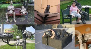 Скульптуры и памятники кошкам (34 фото)