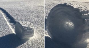 На полях в Англии появились загадочные снежные рулоны (6 фото)