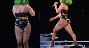 Леди Гага еле помещается в сценические костюмы (8 фото)