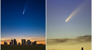 Англичанин сфотографировал комету Neowise над Стоунхенджем (12 фото)
