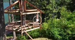 Шикарный таймлапс строительства домика на дереве