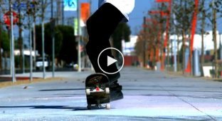 Красочная езда на скейтборде в замедленной съемке