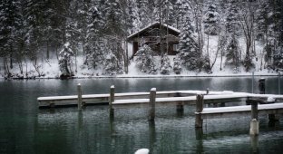 Альпийское высокогорное озеро Plansee. Австрия (10 фото)