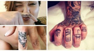 Татуировки на пальцах — новейший тренд: 30 оригинальных работ (31 фото)