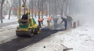Уфа встречает олимпийский факел "идеальной дорогой" (3 фото)