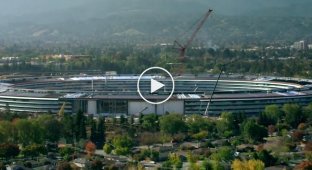 Самое большое в мире вогнутое стекло и сверхмощные солнечные батареи. В Калифорнии скоро откроется новый штаб-квартира Apple