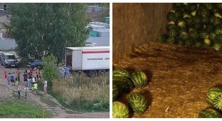 Шутка удалась: казанцы оперативно растащили 14 тонн арбузов (5 фото + 1 видео)