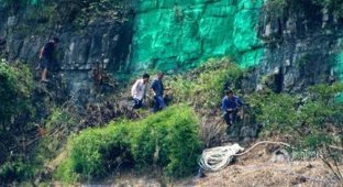 Китаец перекрасил гору в зеленый цвет, так как она не соответствовала правилам фэншуя (4 фото)