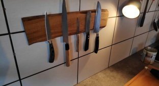 Делаем магнитную доску для кухонных ножей своими руками (12 фото)