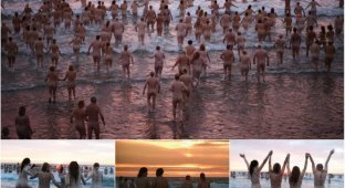 Сотни голых смельчаков окунулись в холодные воды Северного моря (20 фото)