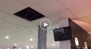 Новосибирский аэропорт заливает водой