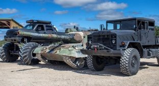 Перетягивание каната: монстр-трак Chevy против танка Leopard (2 фото + 1 видео)