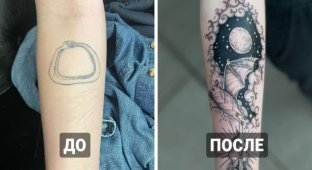 Старые татуировки, которые получили новую жизнь (16 фото)