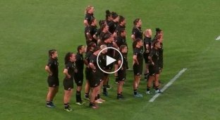 Устрашающий танец хака в исполнении женской сборной Новой Зеландии по регби