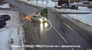 В Архангельске в аварию попала семья с детьми