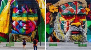 «Мы все едины»: крупнейшее в мире граффити в Рио в честь Олимпийских игр (14 фото)