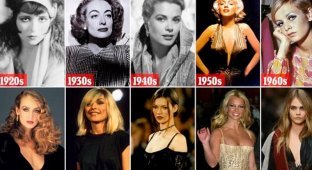 От высокого напряжения голливудского гламура к дискотеке: Как менялось западная красота (12 фото)