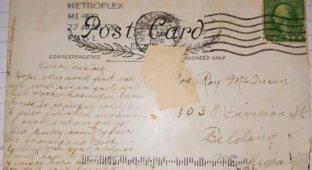 Американка получила открытку, отправленную 100 лет назад (6 фото)