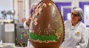 Британские кондитеры отважились сделать шоколадное пасхальное яичко весом в 50 кг (9 фото + 1 видео)