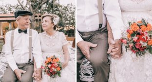 У супругов не осталось снимков со свадьбы, но спустя 60 лет им устроили праздничную фотосессию (14 фото + 1 видео)