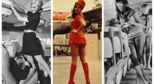 Как раньше обслуживали в воздухе: обворожительные стюардессы прошлого (19 фото)