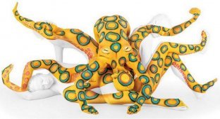 Талантливая мастер боди-арта превращает супергибких "людей-змей" в произведения искусства (20 фото)