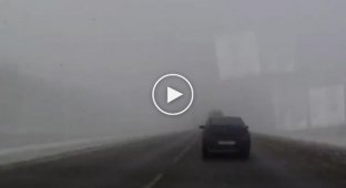 Водитель решил полихачить в туман и быстро за это поплатился