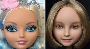 Художница наносит новый макияж куклам, делая их лица максимально реалистичными (26 фото)