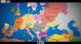 Карта Европы  на протяжение 1000 лет